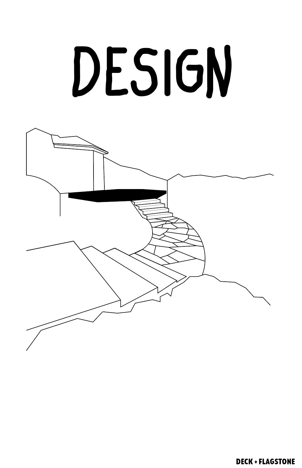 Deck and flagstone design drawing by Bridgette