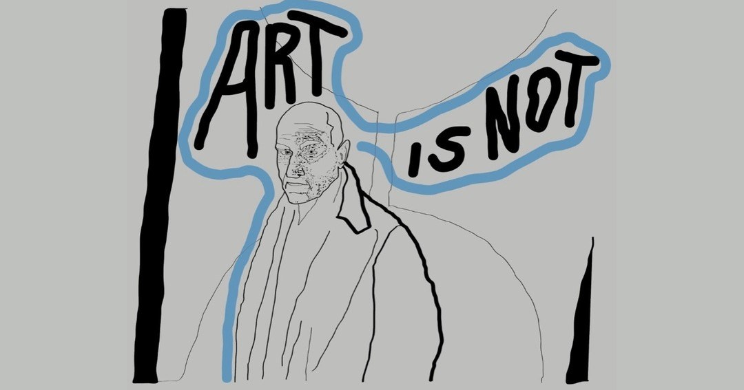 Art Is Not, charcoal illustration by Bridgette